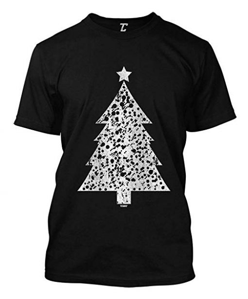 Distressed Christmas Tree - Xmas Santa Claus T-Shirt (Oztmu)