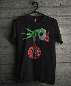 Grinch Hand Holding Louis Vuitton Christmas T Shirt (Oztmu)