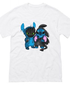 Baby Toothless and baby Stitch T Shirt (Oztmu)