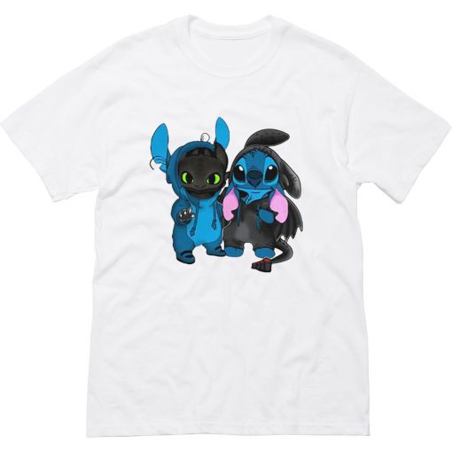 Baby Toothless and baby Stitch T Shirt (Oztmu)