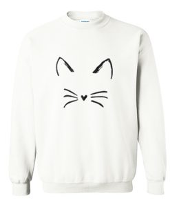 Cute Cat Face Sweatshirt (Oztmu)