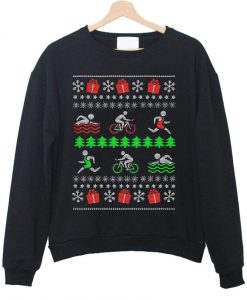 triathlon christmas sweater sweatshirt (Oztmu)