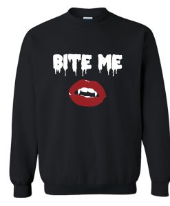 Bite Me Vampire Lips Black Sweatshirt (Oztmu)