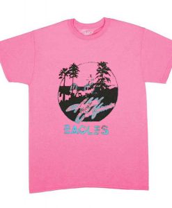 Eagles Hotel California Vintage Pink T Shirt(Oztmu)