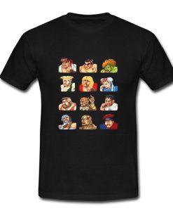 Street Fighter 2 Continue Faces T Shirt (Oztmu)