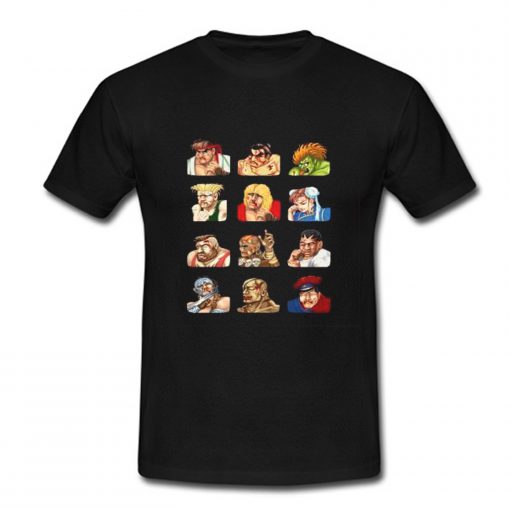 Street Fighter 2 Continue Faces T Shirt (Oztmu)