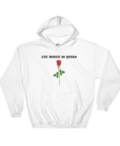 The World Is Yours Red Rose Hoodie (Oztmu)
