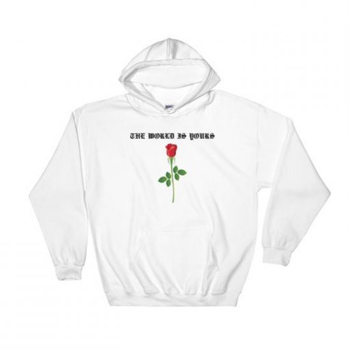 The World Is Yours Red Rose Hoodie (Oztmu)