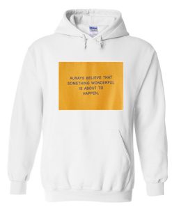 always believe that something wonderful is about to happen hoodie (Oztmu)