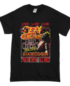 Ozzy Osbourne Diary Of A Madman Tour Poster T-Shirt (Oztmu)