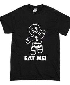 gingerbread man eat me Casual Black T Shirt (Oztmu)