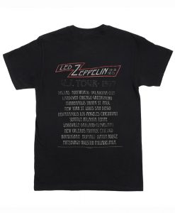 Led Zeppelin Cities 1977 Tour T Shirt Back (Oztmu)