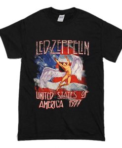 Led Zeppelin Men's America 1977 T-Shirt (Oztmu)