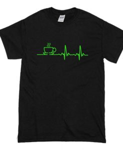 Morning Coffee Heartbeat T-Shirt (Oztmu)