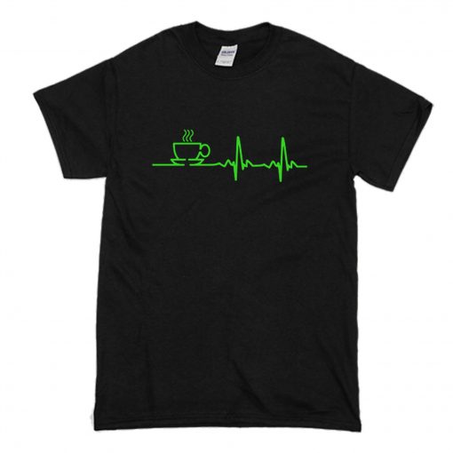 Morning Coffee Heartbeat T-Shirt (Oztmu)