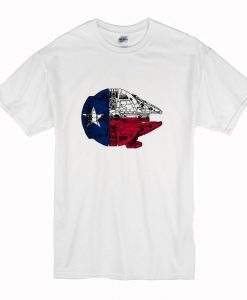 Texas Flag Millennium Falcon T-Shirt (Oztmu)