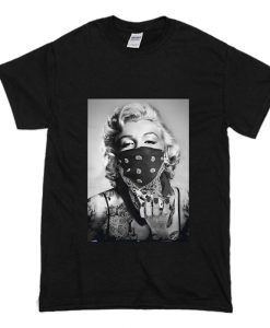 Marilyn Monroe Black Bandana T Shirt (Oztmu)