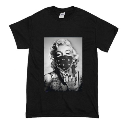 Marilyn Monroe Black Bandana T Shirt (Oztmu)