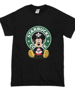 Mickey Mouse Drinking Starbucks T-Shirt (Oztmu)