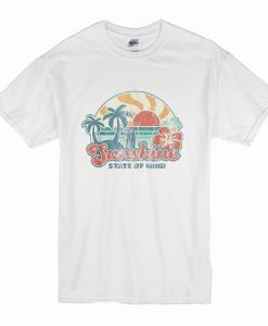 Sunshine State Of Mind Retro 60s Faded Summer T-Shirt (Oztmu)