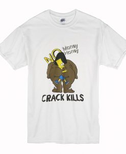 VINTAGE BART SIMPSON Crack Kills Money Honey T Shirt (Oztmu)