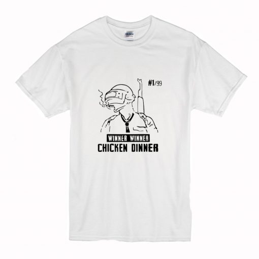 Winner Winner Chicken Dinner PUBG T-Shirt White (Oztmu)