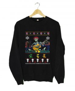 Grateful Dead guitarist skeleton dancing bears ugly Christmas Sweatshirt (Oztmu)