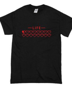 Legend of Zelda Hearts Life Bar T Shirt (Oztmu)