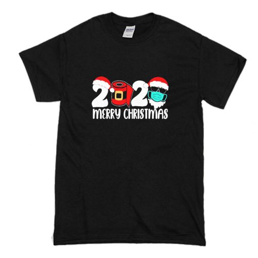 Merry Christmas 2020 Quarantine Christmas Santa Face Mask T Shirt (Oztmu)