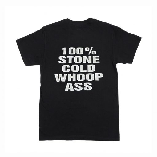 Stone Cold Steve Austin 100% Pure Whoop Ass Skull T Shirt Back (Oztmu)