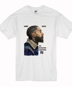 Tamplate lebar The Marathon Continues Nipsey Hussle T Shirt (Oztmu)