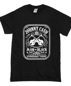 Johnny Cash The Man In Black Featuring The Fabulous Tennessee Three T-Shirt (Oztmu)