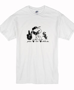 Peace Love White Sox Snoopy T-Shirt (Oztmu)