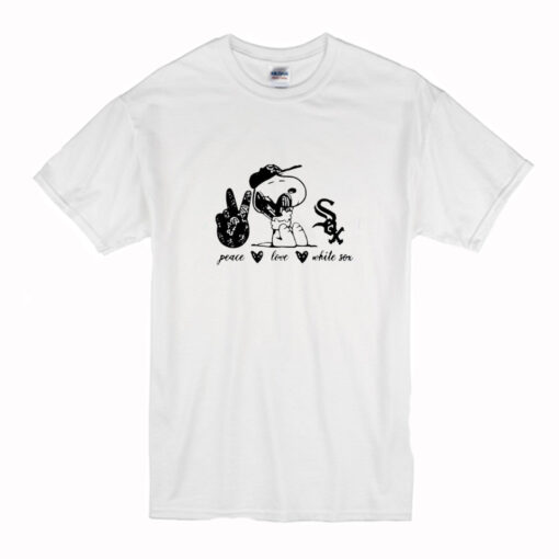 Peace Love White Sox Snoopy T-Shirt (Oztmu)