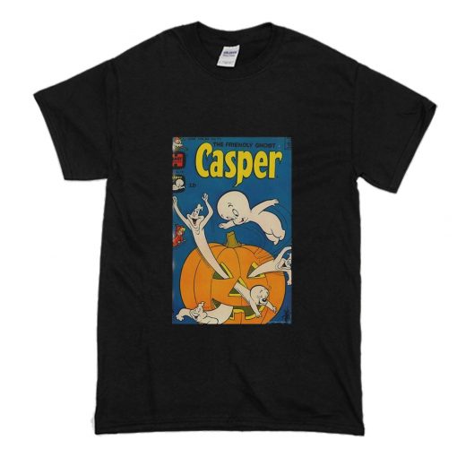 Casper The Friendly Ghost Pumpkin T-Shirt Black (Oztmu)