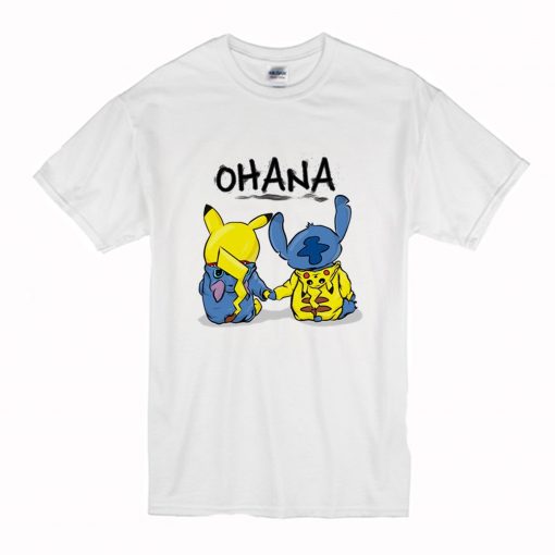 Ohana Pikachu and Stitch T-Shirt (Oztmu)