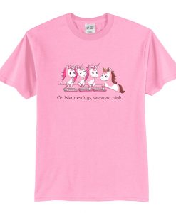 Unicorn On Wednesdays We Wear Pink T-Shirt (Oztmu)