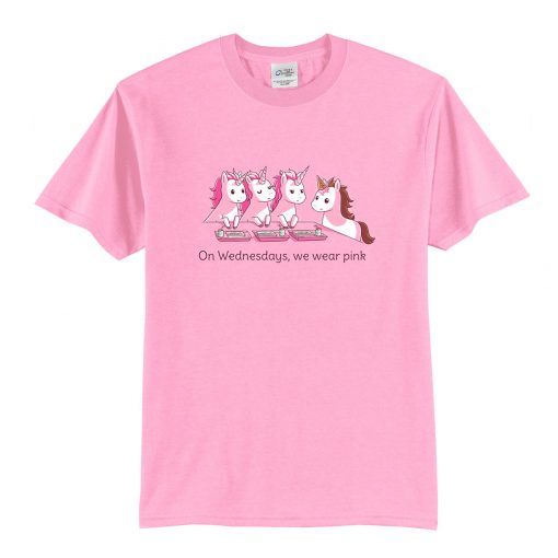 Unicorn On Wednesdays We Wear Pink T-Shirt (Oztmu)