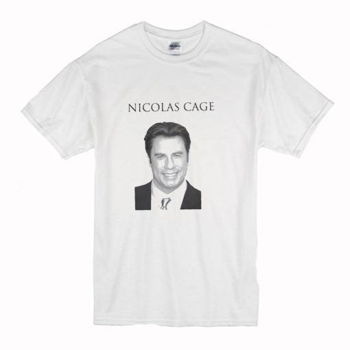 John Travolta Parody Nicolas Cage T-Shirt (Oztmu)