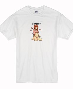 Anxiety Anime Girl Funny T Shirt (Oztmu)