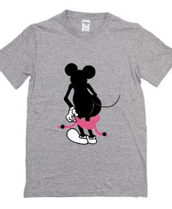 Vintage Mickey Mouse Mooning Boot T-Shirt Grey (Oztmu)