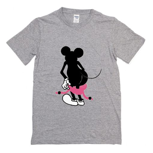 Vintage Mickey Mouse Mooning Boot T-Shirt Grey (Oztmu)