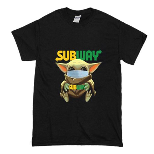 Baby Yoda Mask Hug Subway T-Shirt (Oztmu)