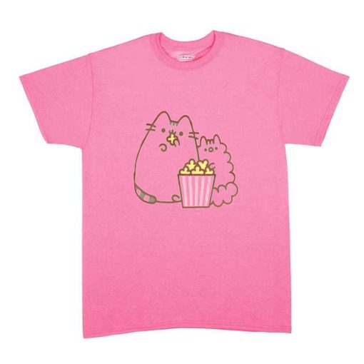 Pusheen The Cat And Stormy Enjoying Popcorn Junior T-Shirt (Oztmu)