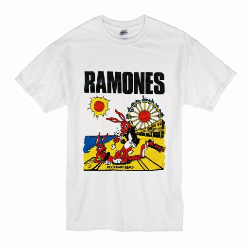 Ramones Rockaway Beach T Shirt White (Oztmu)