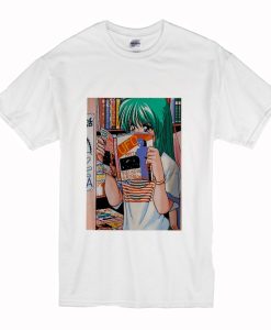 Anime Girl Aesthetic Waifu Kawaii Vaporwave Game Art T Shirt (Oztmu)