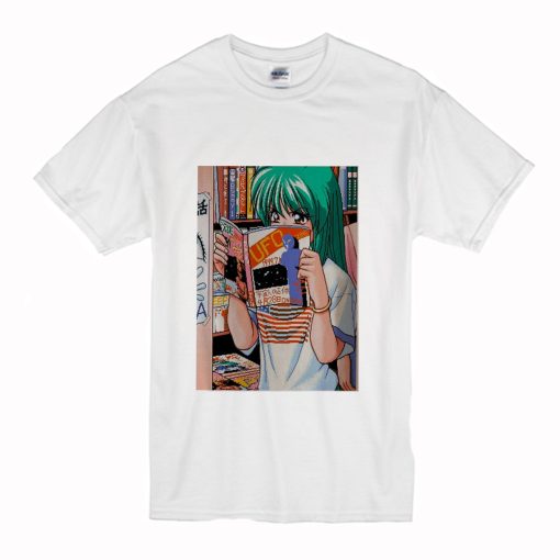 Anime Girl Aesthetic Waifu Kawaii Vaporwave Game Art T Shirt (Oztmu)