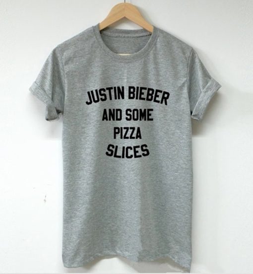 JUSTIN BIEBER and Some Pizza Slices T Shirt (Oztmu)