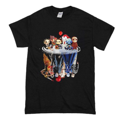 Horror movie characters water mirror reflection T Shirt (Oztmu)