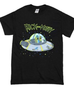 Rick and Morty UFO Spaceship Outer Space T Shirt (Oztmu)